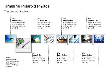 Línea de tiempo Polaroid Photos Diagram, Diapositiva 5, 00026, Timelines & Calendars — PoweredTemplate.com