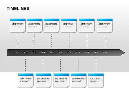 Timeline diagrammen, Dia 8, 00029, Timelines & Calendars — PoweredTemplate.com