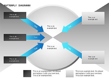 Diagrama de mariposa, Plantilla de PowerPoint, 00036, Modelos de negocios — PoweredTemplate.com