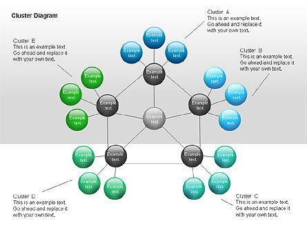 Diagrama del cluster, Diapositiva 7, 00038, Diagramas de árbol — PoweredTemplate.com