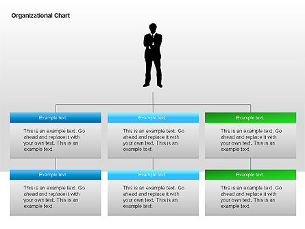 Organizational Charts with Text Boxes, PowerPoint Template, 00045, Organizational Charts — PoweredTemplate.com