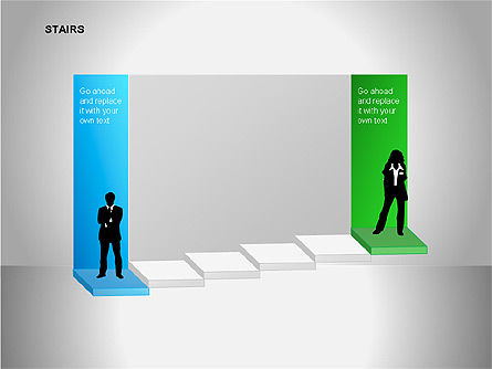 Diagrammes d'escalier, Diapositive 2, 00054, Schémas d'étapes — PoweredTemplate.com