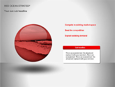 붉은 바다 전략 다이어그램, 무료 파워 포인트 템플릿, 00065, 비즈니스 모델 — PoweredTemplate.com