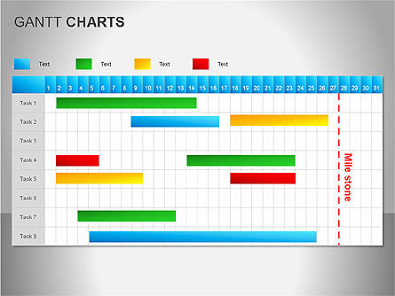 Gantt Charts, Slide 10, 00066, Stage Diagrams — PoweredTemplate.com
