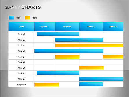 Gantt Charts, Slide 11, 00066, Stage Diagrams — PoweredTemplate.com