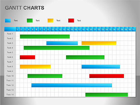 Gantt Charts, Slide 12, 00066, Stage Diagrams — PoweredTemplate.com