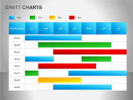 Gantt charts, Deslizar 13, 00066, Diagramas de Etapas — PoweredTemplate.com