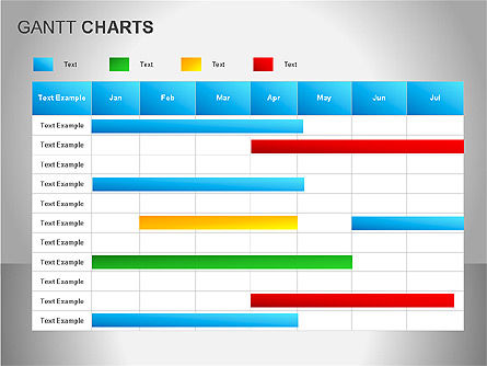 Gantt Charts, Slide 14, 00066, Stage Diagrams — PoweredTemplate.com