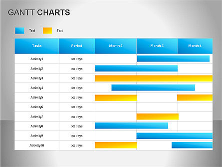 Gantt charts, Deslizar 15, 00066, Diagramas de Etapas — PoweredTemplate.com