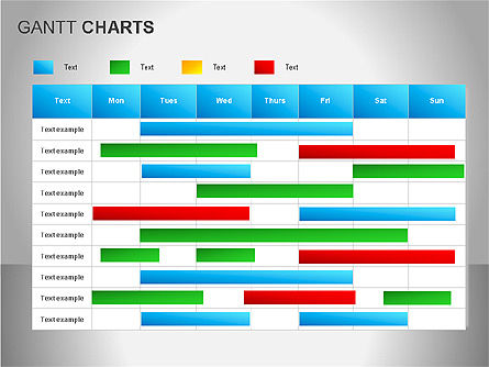 Gantt Charts, Slide 3, 00066, Stage Diagrams — PoweredTemplate.com