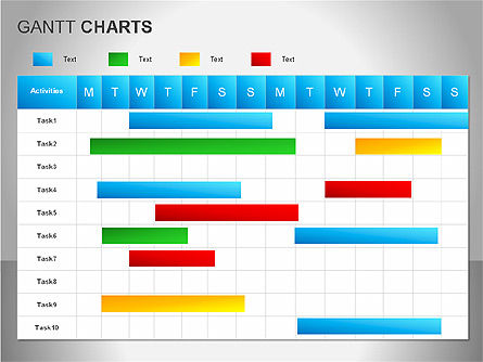 Gantt Charts, Slide 6, 00066, Stage Diagrams — PoweredTemplate.com