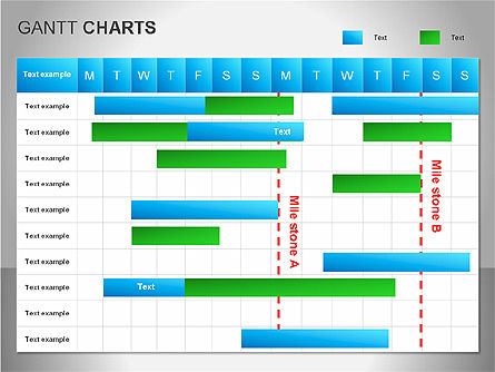 Gantt charts, Deslizar 7, 00066, Diagramas de Etapas — PoweredTemplate.com