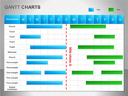 Gantt charts, Deslizar 8, 00066, Diagramas de Etapas — PoweredTemplate.com