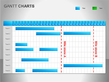 Gantt Charts, Slide 9, 00066, Stage Diagrams — PoweredTemplate.com