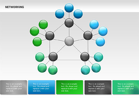 Diagrammes de réseau, Modele PowerPoint, 00069, Graphiques — PoweredTemplate.com