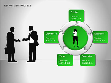 Recrutamento de diagramas de processo, Modelo do PowerPoint, 00077, Diagramas de Processo — PoweredTemplate.com