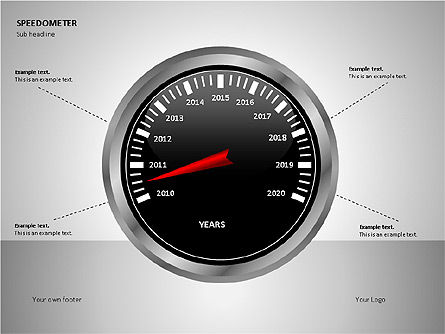 속도계 모양, 슬라이드 10, 00081, 모양 — PoweredTemplate.com