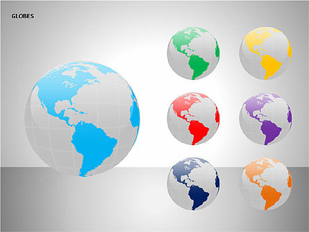 Globes 3D, Diapositive 2, 00083, Formes — PoweredTemplate.com