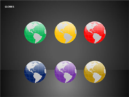 3D Globes, Slide 3, 00083, Shapes — PoweredTemplate.com