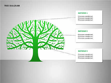 Tree diagrams, Modelo do PowerPoint, 00084, Diagramas em Árvore — PoweredTemplate.com