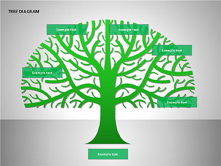 Tree diagrams, Deslizar 12, 00084, Diagramas em Árvore — PoweredTemplate.com