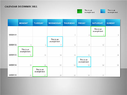 Calendário do projeto azul, Deslizar 12, 00089, Timelines & Calendars — PoweredTemplate.com