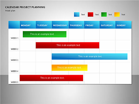  Calendário do projeto azul, Deslizar 13, 00089, Timelines & Calendars — PoweredTemplate.com