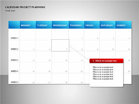プロジェクトカレンダーブルー, スライド 14, 00089, Timelines & Calendars — PoweredTemplate.com