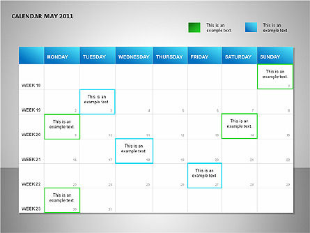 Calendrier du projet bleu, Diapositive 5, 00089, Timelines & Calendars — PoweredTemplate.com