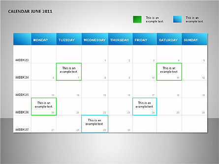 プロジェクトカレンダーブルー, スライド 6, 00089, Timelines & Calendars — PoweredTemplate.com