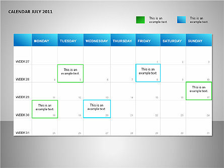 プロジェクトカレンダーブルー, スライド 7, 00089, Timelines & Calendars — PoweredTemplate.com