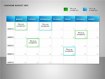 プロジェクトカレンダーブルー, スライド 8, 00089, Timelines & Calendars — PoweredTemplate.com
