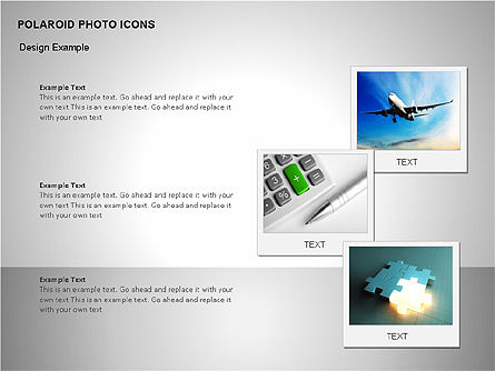 폴라로이드 아이콘, 무료 파워 포인트 템플릿, 00090, 아이콘 — PoweredTemplate.com