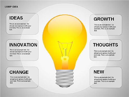 Idea lâmpadas, Grátis Modelo do PowerPoint, 00095, Formas — PoweredTemplate.com