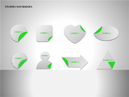 Icônes d'autocollants et badges, Gratuit Modele PowerPoint, 00099, Icônes — PoweredTemplate.com