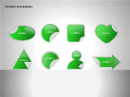 Icônes d'autocollants et badges, Diapositive 5, 00099, Icônes — PoweredTemplate.com