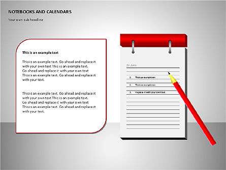 Notebooks and Calendar, Slide 2, 00101, Timelines & Calendars — PoweredTemplate.com