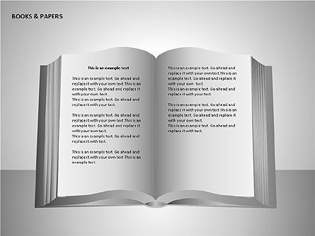 Buku Dan Kertas, Gratis Templat PowerPoint, 00102, Bentuk — PoweredTemplate.com
