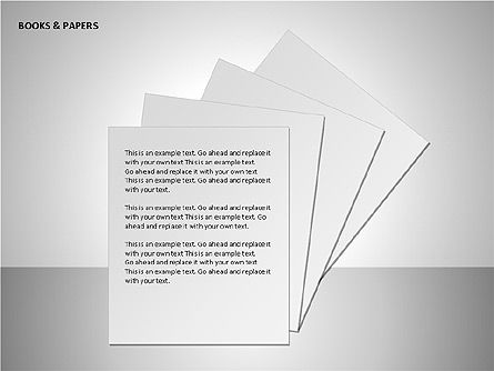 Books and Paper, Slide 11, 00102, Shapes — PoweredTemplate.com