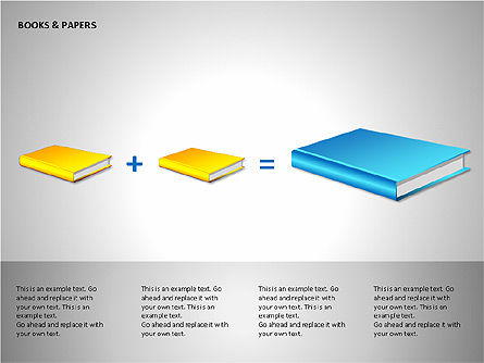 Books and Paper, Slide 12, 00102, Shapes — PoweredTemplate.com