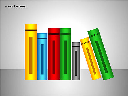 Books and Paper, Slide 13, 00102, Shapes — PoweredTemplate.com