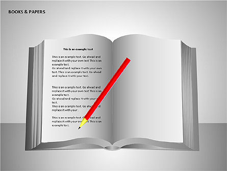 Books e papel, Deslizar 14, 00102, Formas — PoweredTemplate.com