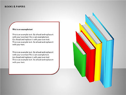 书和纸, 幻灯片 5, 00102, 形状 — PoweredTemplate.com