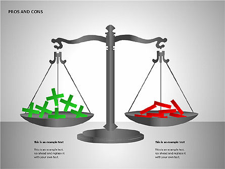 Pros and Cons Charts, PowerPoint Template, 00103, Shapes — PoweredTemplate.com