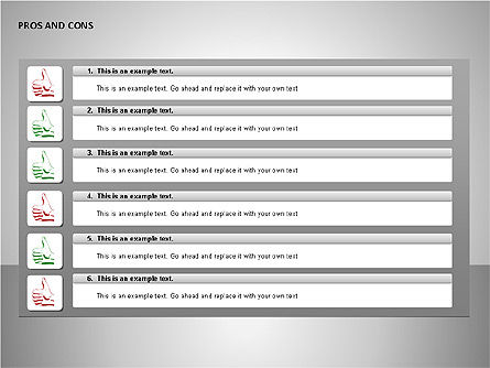 Pros and Cons Charts, Slide 12, 00103, Shapes — PoweredTemplate.com