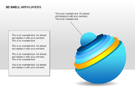 3D Shell Model, Free PowerPoint Template, 00104, Pie Charts — PoweredTemplate.com
