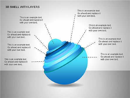 Modelo de Shell 3D, Diapositiva 6, 00104, Gráficos circulares — PoweredTemplate.com