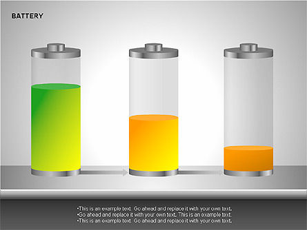 Diagrammes de charge de la batterie, Diapositive 11, 00106, Schémas d'étapes — PoweredTemplate.com