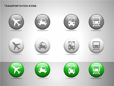 Iconos De Transporte, Diapositiva 10, 00111, Iconos — PoweredTemplate.com