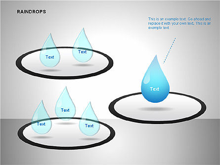 Raindrops Diagrams, Slide 14, 00112, Shapes — PoweredTemplate.com